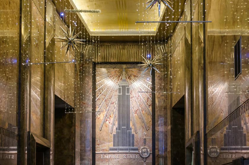 Empire State Building hall art deco lobby Empire State Building hall art deco lobby