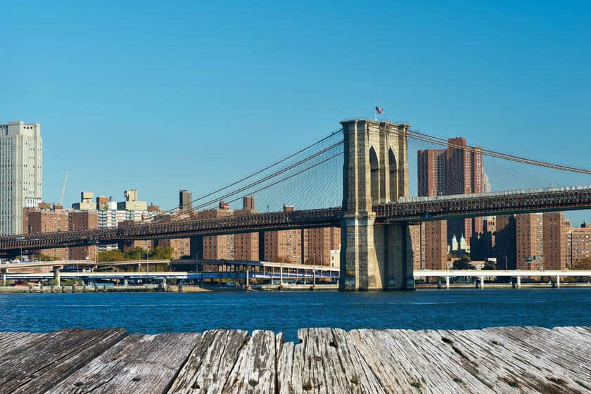 Ponte di Brooklyn visto da Brooklyn Bridge Lookout
