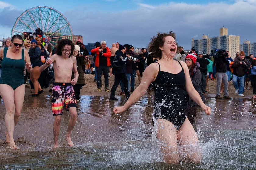 Coney Island tuffo oceano 1 gennaio