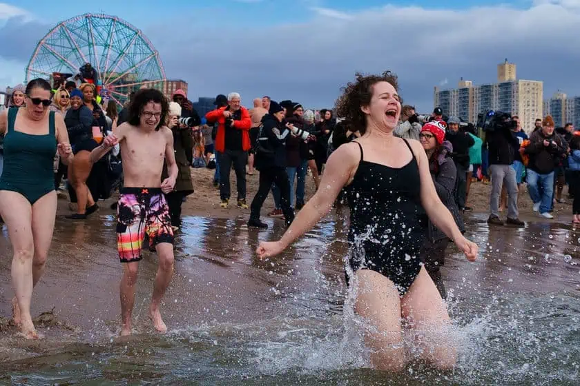 Coney Island tuffo oceano 1 gennaio