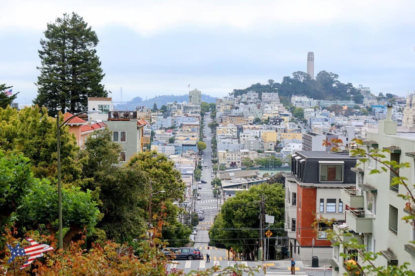 Coit Tower da Lombard Street