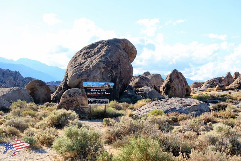 Alabama Hills - Cartello ingresso