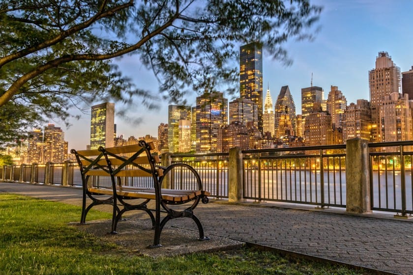 vista di manhattan da roosevelt island