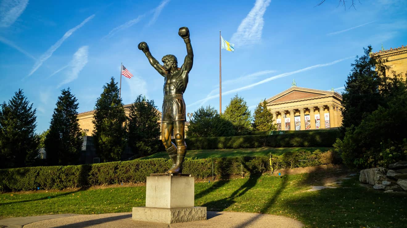 Scalinata e statua di Rocky a Philadelphia