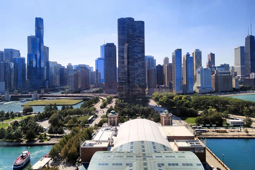 Navy Pier Chicago - Ruota panoramica vista frontale