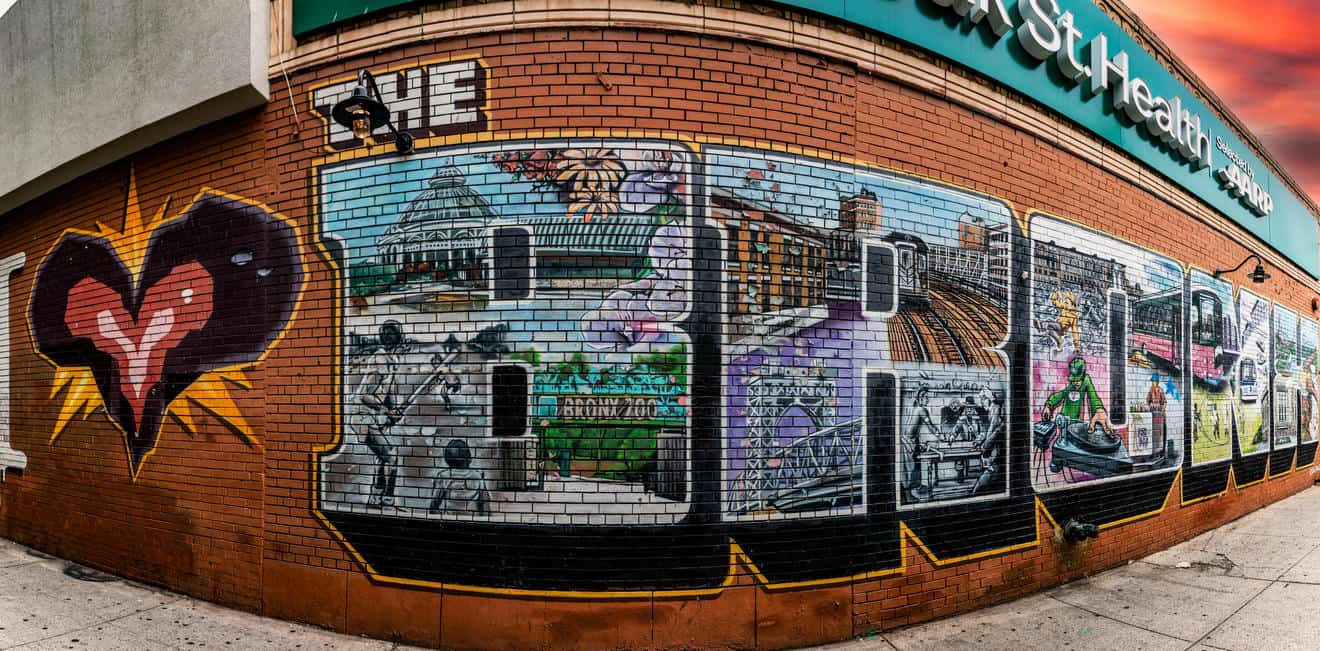 I love the Bronx mural graffiti
