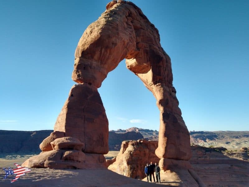 Andrea Cuminatto con Bernardo e Lorenzo a Arches National Park Utah