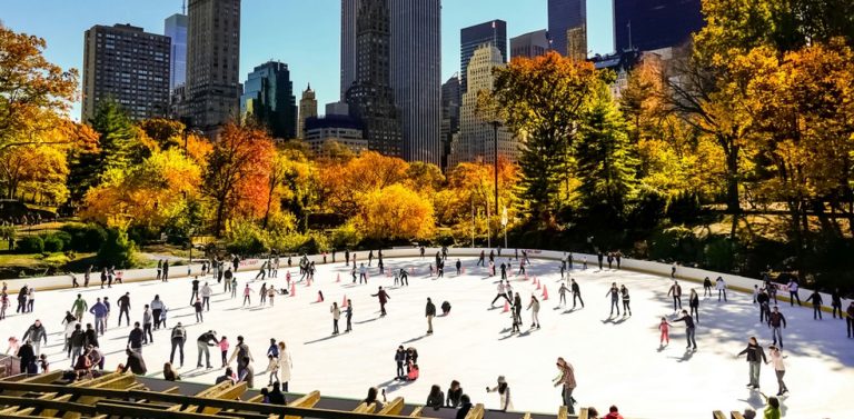 Wollman Rink Central Park pattinaggio su ghiaccio a New York