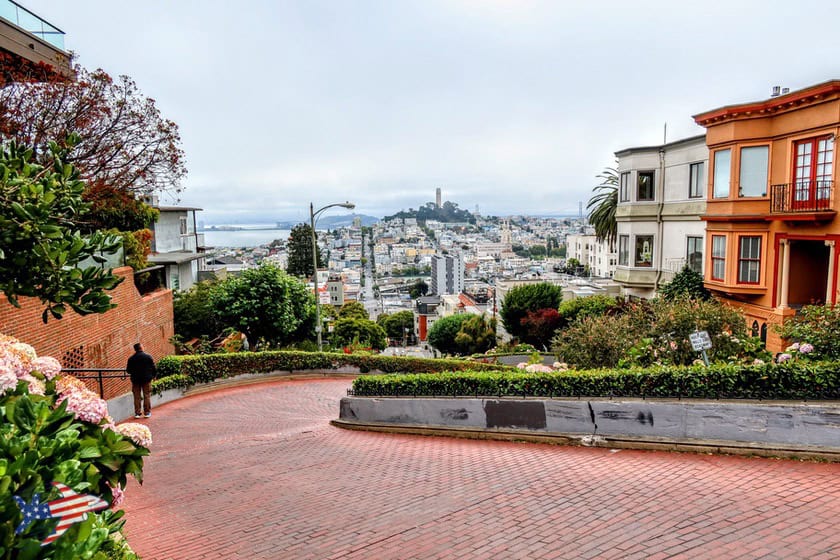 Vista panoramica da Lombard Street