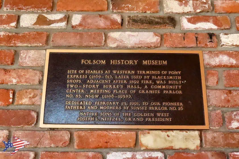 Folsom History Museum targa